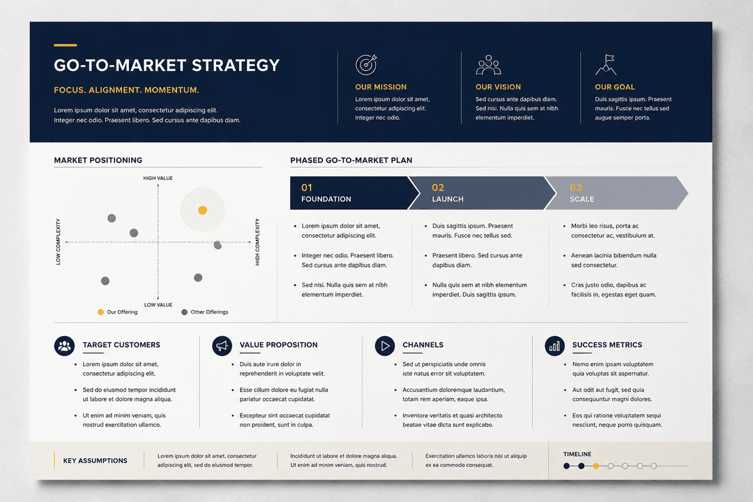 Example go-to-market strategy one-pager